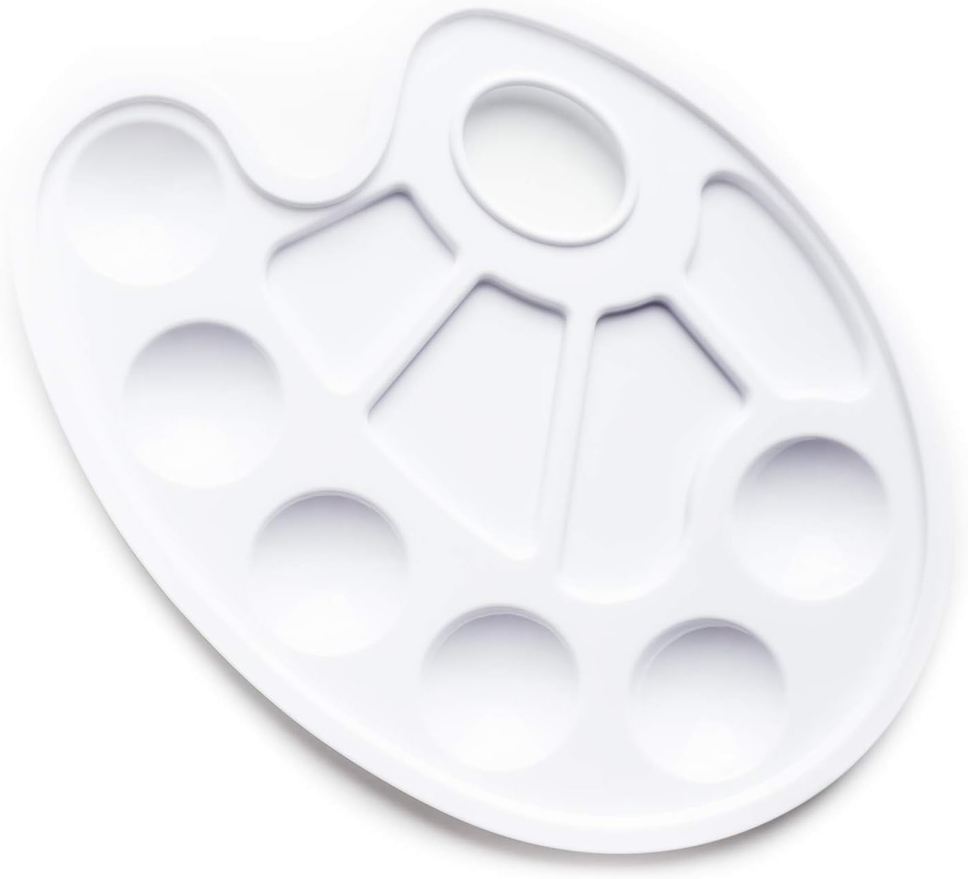 Oval Paint Tray Artist Mixing Plastic Paint Palette with Thumb Hole… (Pack of 1)