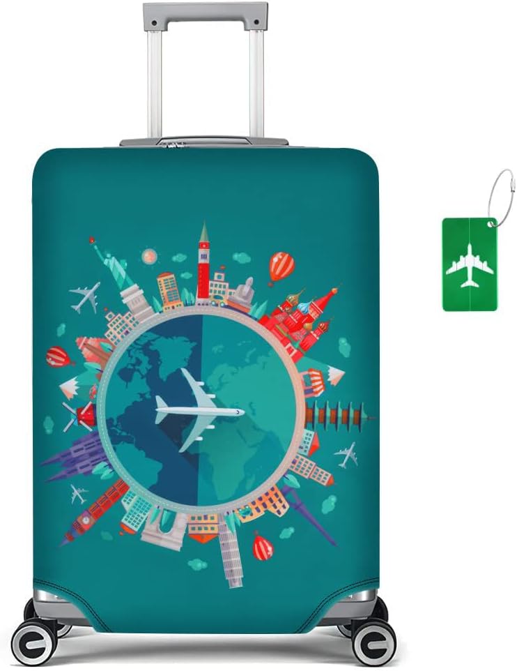 flintronic Travel Luggage Cover Elastic, Luggage Cover, Suitcase Cover, 22-32 Inch Suitcase Protective Cover, with Luggage Tag*1