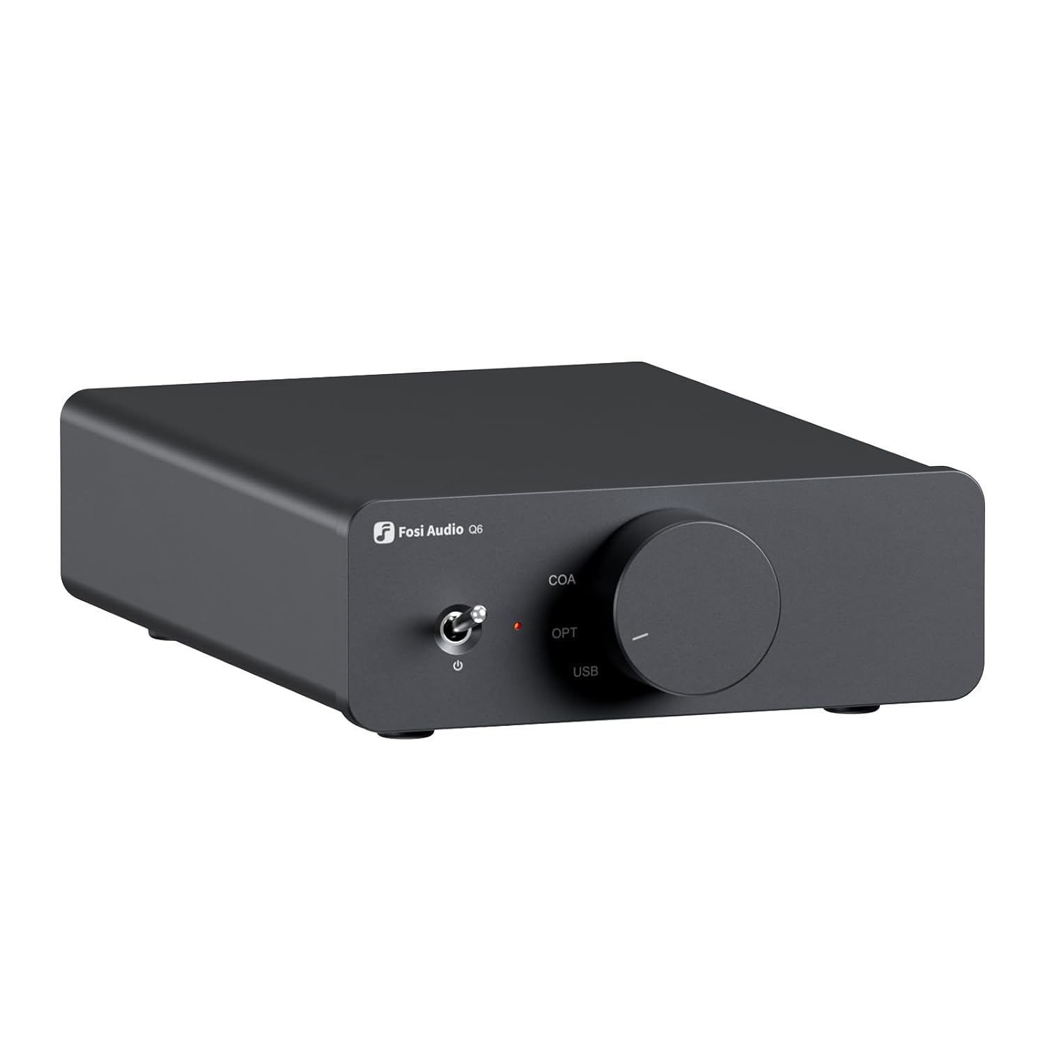 Fosi Audio Q6 Mini Desktop DAC, USB C Digital to Analog Audio Converter for Home Stereo Amplifier and Headphone Amp, Optical/Coaxial Input, RCA Output/Sub-Out, High-Resolution 32bit/768kHz DSD512