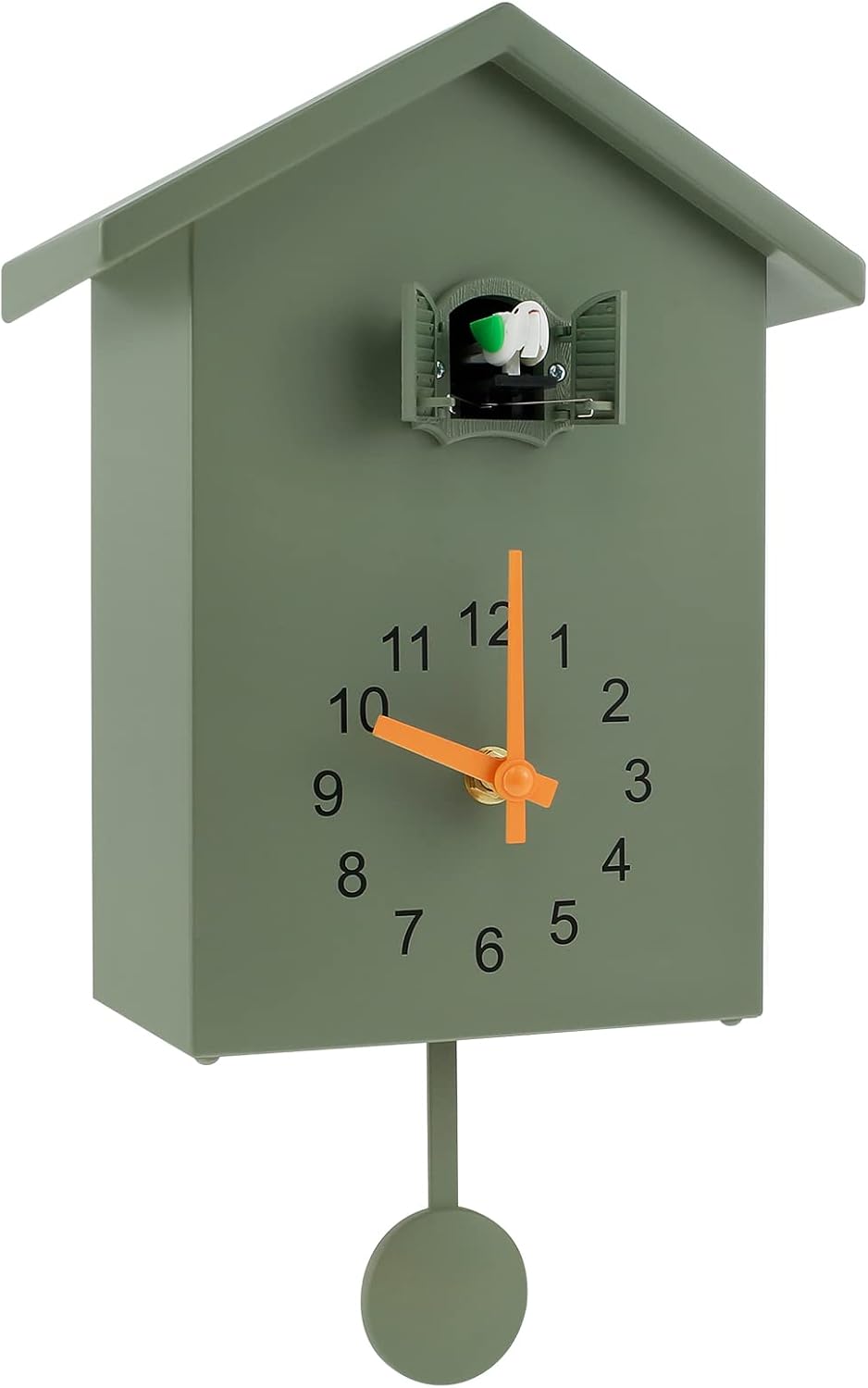 Cuckoo Clock, Modern Cuckoo Wall Clock with Chimer Minimalist Cuckoo Sound Clock with Pendulum Delicate Cuckoo Clock Bird House for Wall Art Home Living Room Kitchen Office Decoration