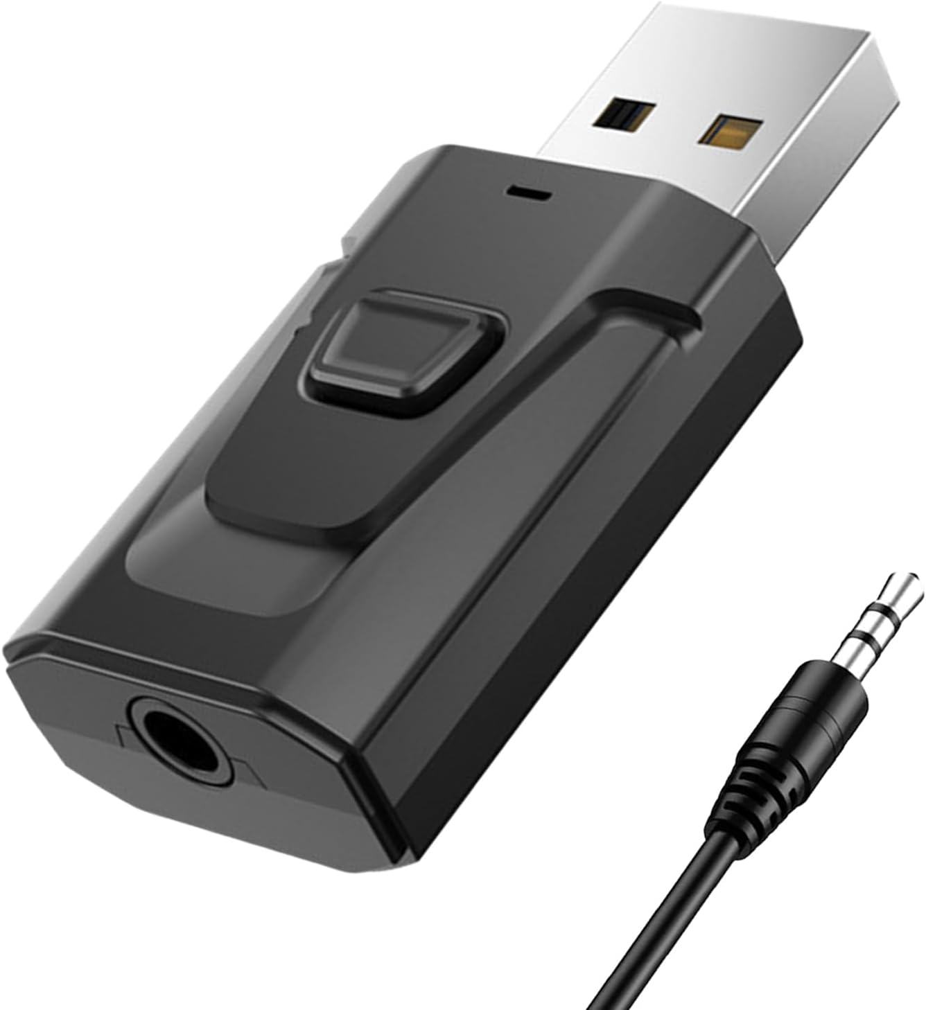 USB Bluetooth 5.0 Bluetooth Transmitter Receiver with 3.5mm AUX Bluetooth Audio Adapter 4-in-1 Wireless Audio Transmitter Receiver, Plug and Play Bluetooth Audio Transmitter for TV Home Audio System