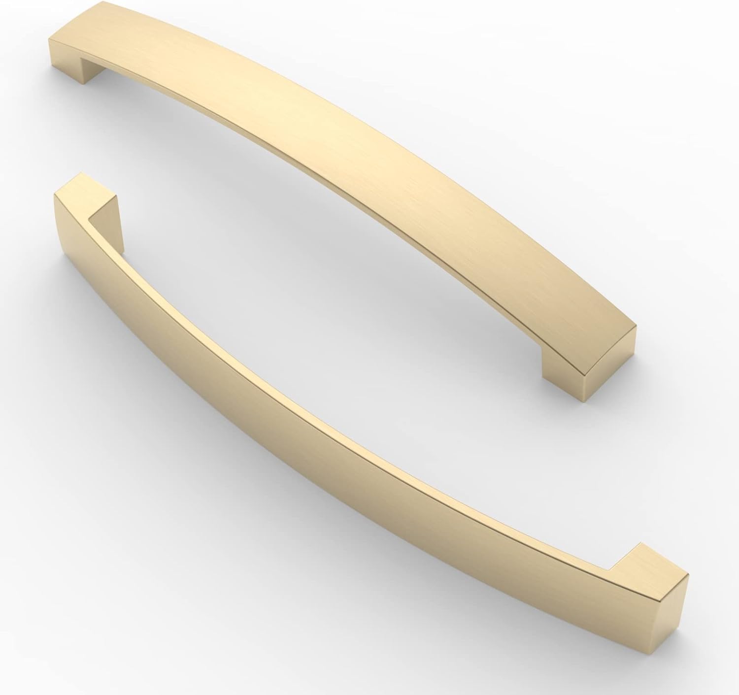FURNIWARE 5 Pack Cabinet Handles, Hardware Drawer Pulls, Aluminum Kitchen Cabinet Door Handles Pull, Brass-160mm(6.3 Inch) Hole Center