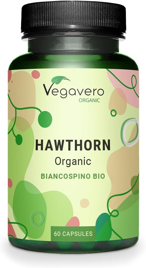 Vegavero Organic Hawthorn Berry Capsules | 2800 mg (4:1 Extract) | NO Additives | Lab-Tested | Natural Antioxidants Supplement | Vegan