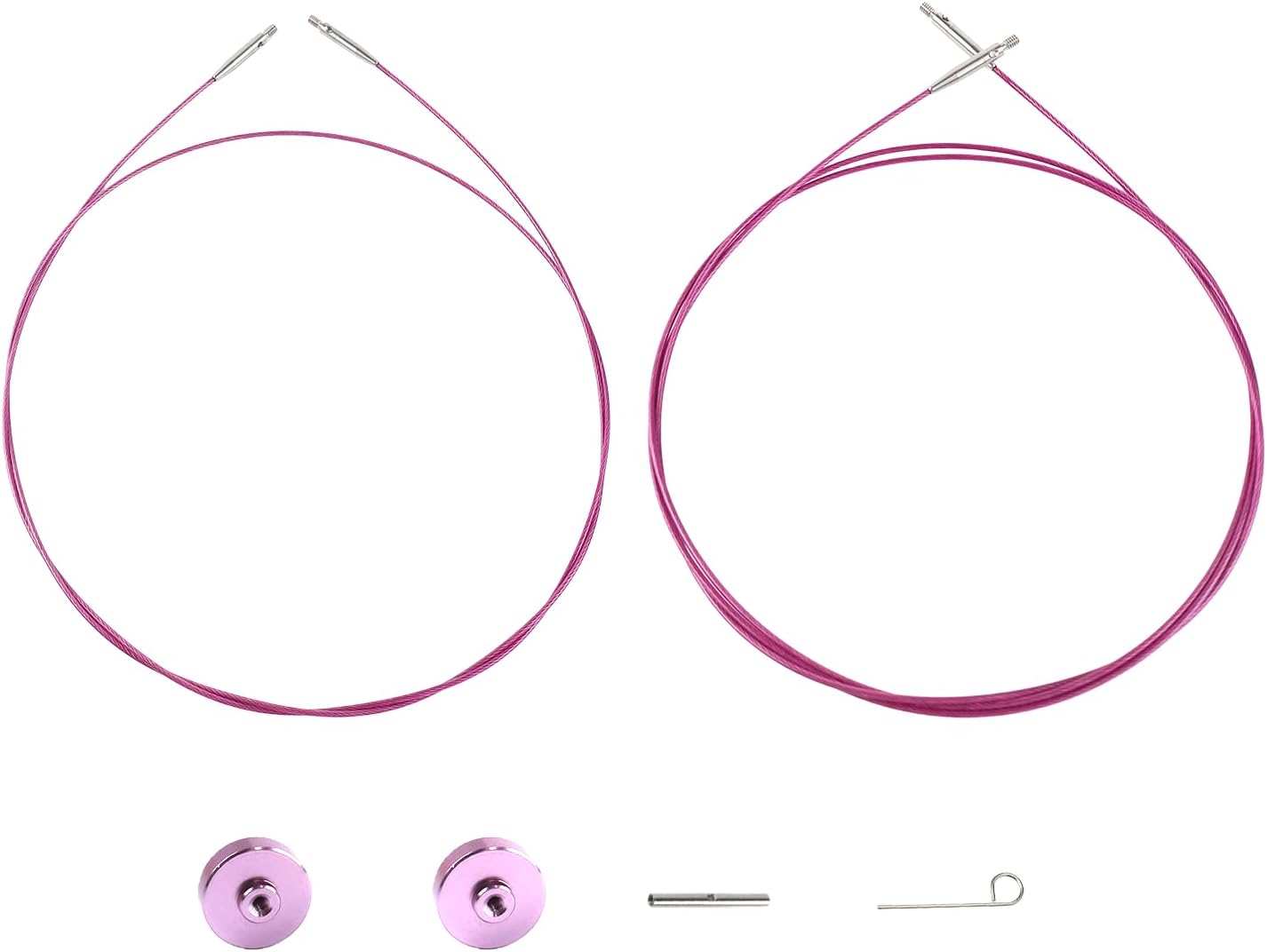 Knitiss Cable for Knitting Needles Set, 31.5"/ 39.37" Interchangeable Circular Needle Cable, Flexible 360° Swivel Long Cord 2Pcs