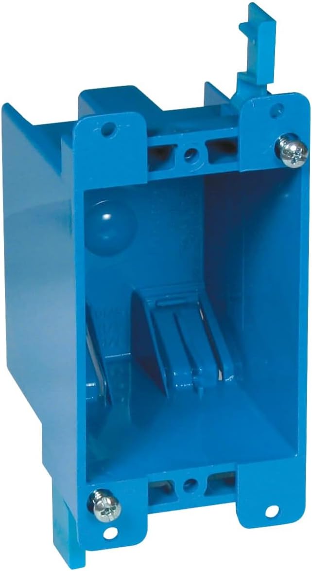 Carlon B114R-UPC Switch/Outlet Box, Old Work, 1 Gang, 4-1/8-Inch Length by 2-1/4-Inch Width by 2-3/4-Inch Depth, Blue