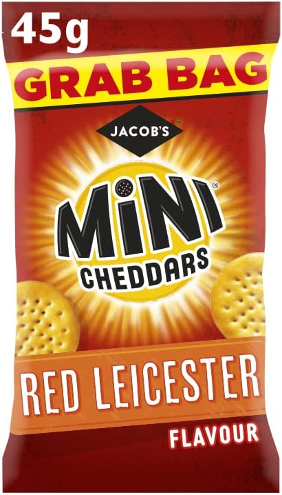JACOB'S Mini Cheddars Red Leicester Grab Bag, 45 g (Pack of 30)