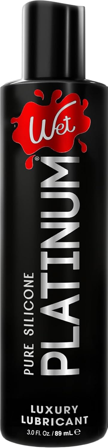 Wet Platinum Silicone-Based Personal Lubricant | Ultra Smooth, Super Slick, Hypoallergenic, Long-Lasting Performance, Waterproof Formula| Lube for Men, Women & Couples, 3 fl oz