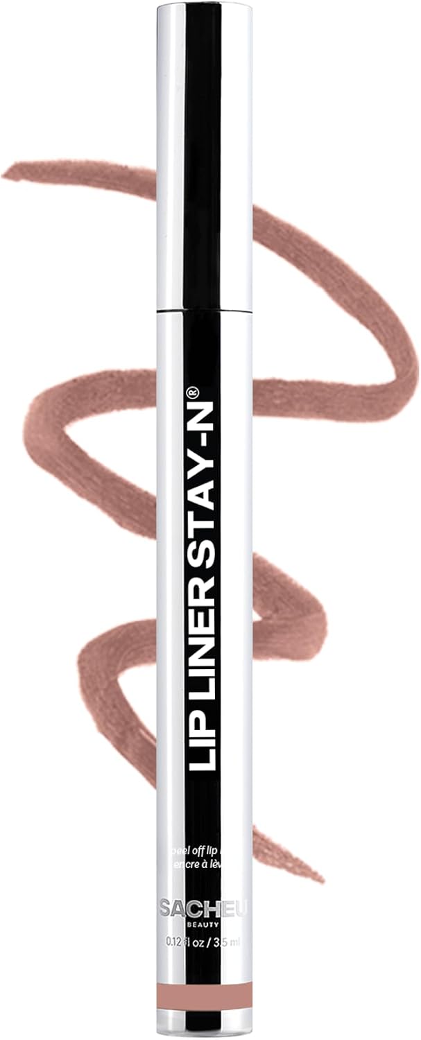 Sacheu Lip Liner STAY-N Peel Off Lip Stain, Longwear, Low Key | Water-resistant, transfer & smudge-proof, lip tint with hyaluronic acid & vitamin E for conditioning benefits, matte finish
