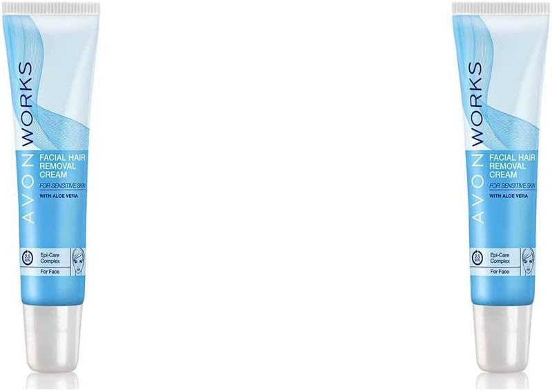 2 x Skin so soft - soft and smooth facial hair removal cream - Sensitive Skin with meadowfoam - 2x15ml