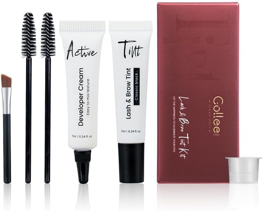 Lash Tint Kit Black Eyelash & Eyebrow Dye Set for Lashes and Brows Eyelash Color Set with Natural Effects Long Lasting Lasts 4 Weeks Easy to Use for Salon & Home Use