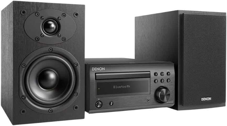 Denon D-M41DAB HiFi System, CD Player with Speakers - Black