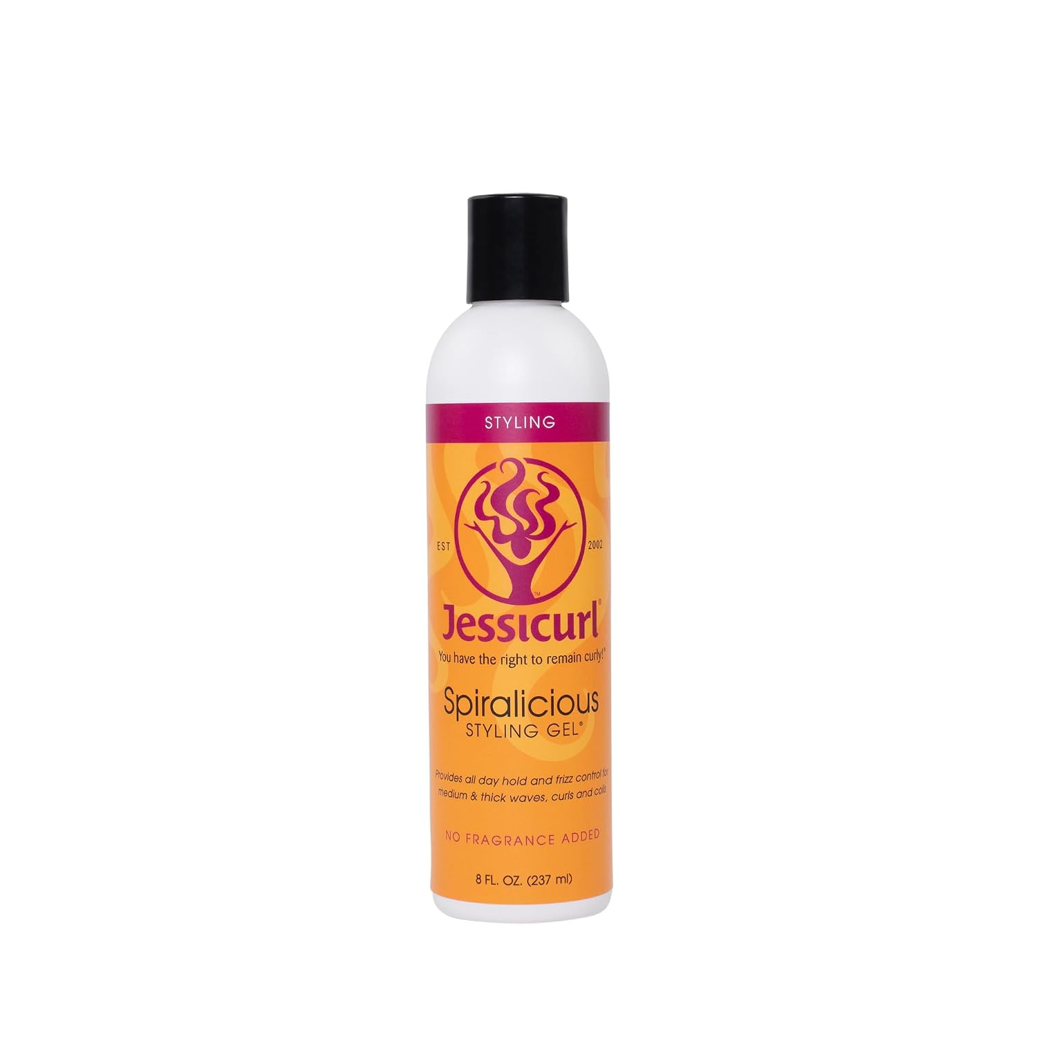 Jessicurl Spiralicious Gel, 8 Fl oz - Hair Gel for Curly Hair and Frizz Control, No Fragrance Added, for all hair types