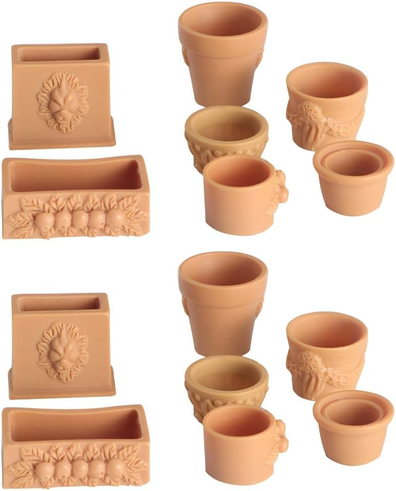 COHEALI 28 Pcs Dollhouse Flower Dollhouse Planter Miniature Clay pots Mini Flower Terra Cotta pots Pot Miniature Simulation