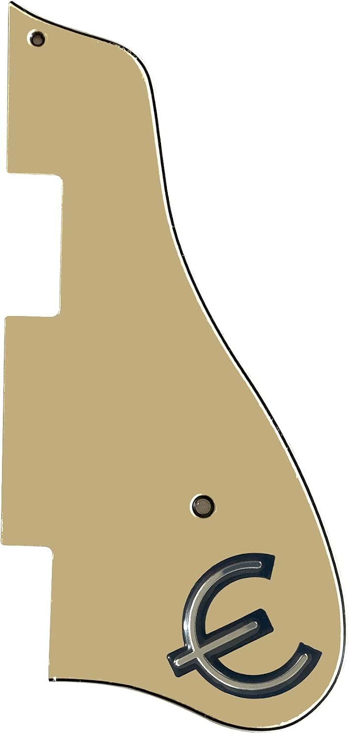 Custom For 1964 Epiphone Casino Style Guitar Pickguard Scratch Plate & E Logo (3 Ply Vintage Yellow)