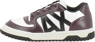 Armani Exchange Men's Leather Logo Low Top Lace Up Sneaker
