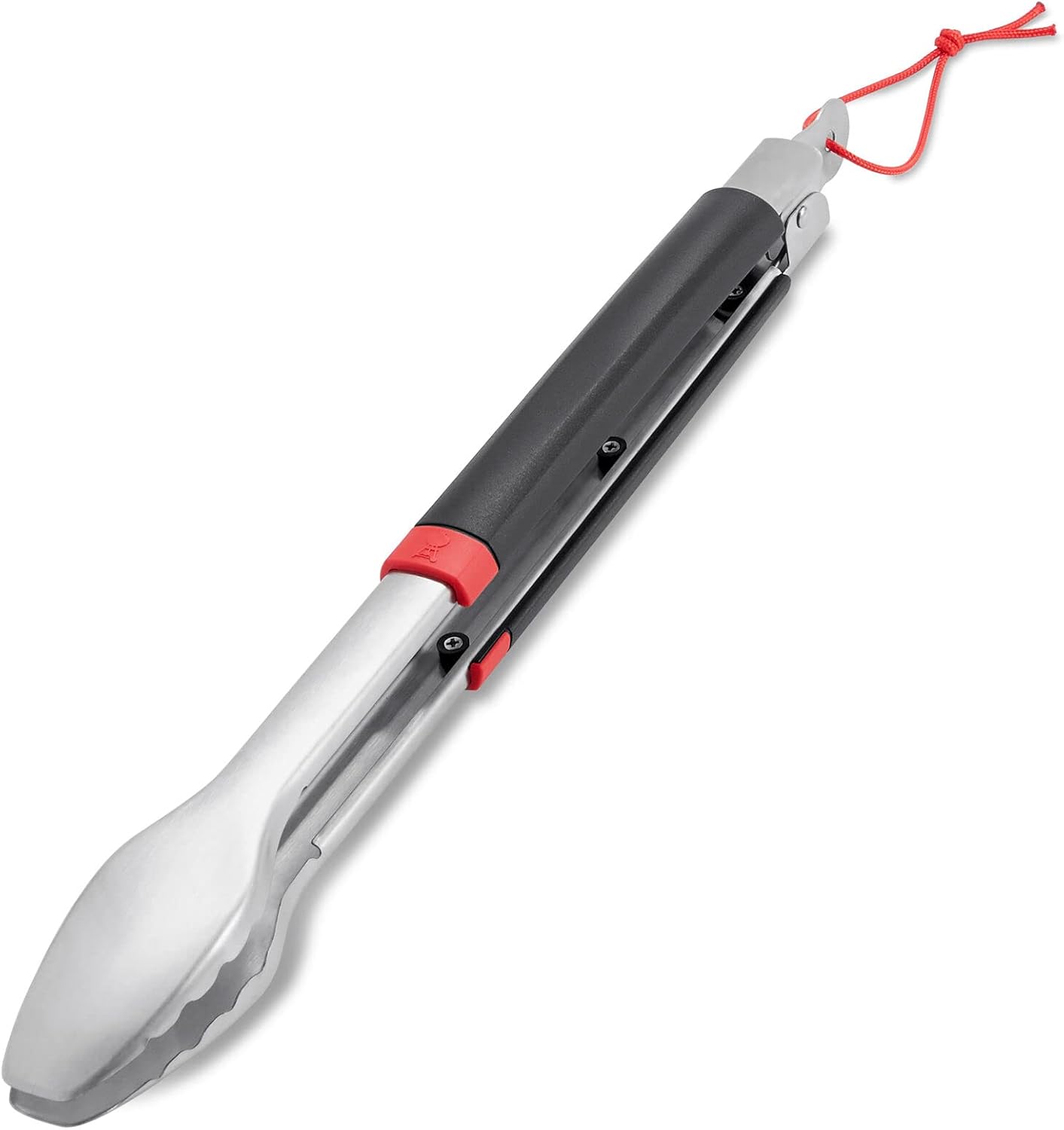 Weber Grill Tongs (40cm), made of stainless steel, with comfort grip and practical locking system, dishwasher safe for easy cleaning, with loop for hanging - Black (6317)