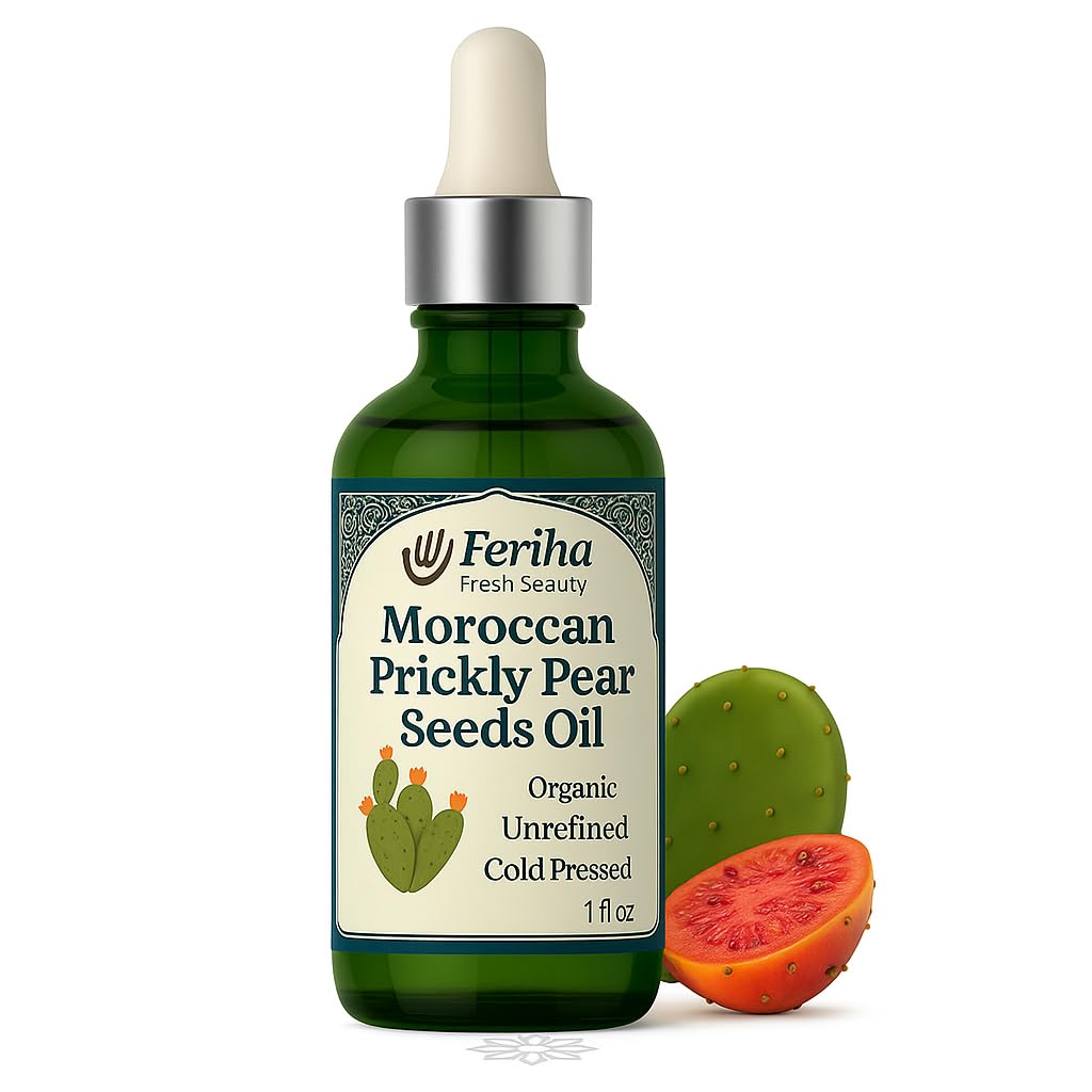 FERIHA Moroccan Prickly Pear Seed Oil, Face, Neck & Décolleté, 1 oz