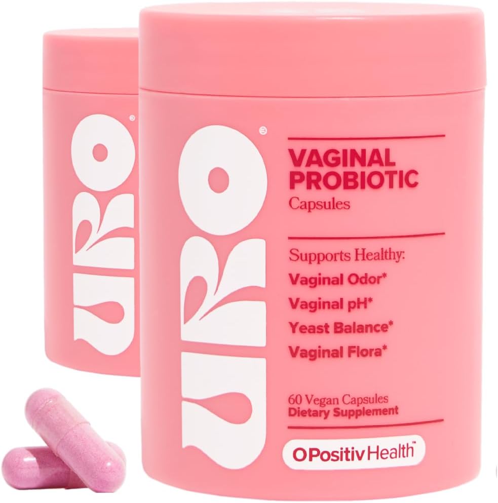 O Positiv URO Vaginal Probiotics for Women pH Balance with Prebiotics & Lactobacillus Probiotic Blend - Vaginal Health Supplement - Support Healthy Vaginal Odor & Vaginal Flora, 60 Count (Pack of 2)