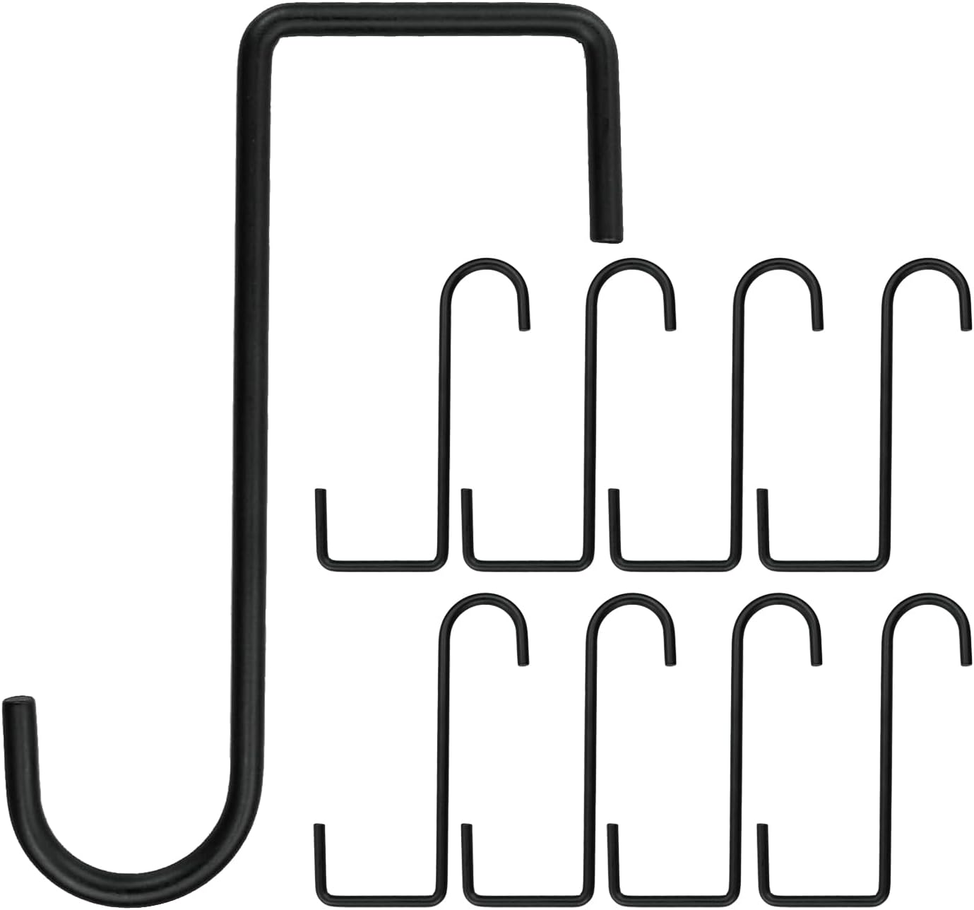 Lemiyoo 8 Pcs Garden Hooks,6 Inch Hanging Planter Indoor,Fence Hooks,Over Fence Hanging Baskets,Brackets Outdoor Hooks for Lights,Bird Feeders,Bags,Lanterns,Trellis (Black)