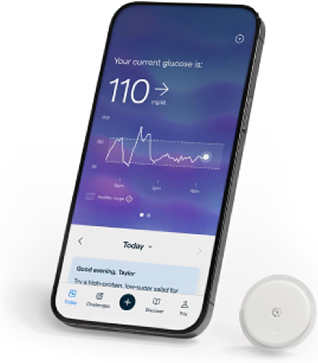 Lingo Continuous Glucose Monitor (CGM). 24/7 Glucose Tracking