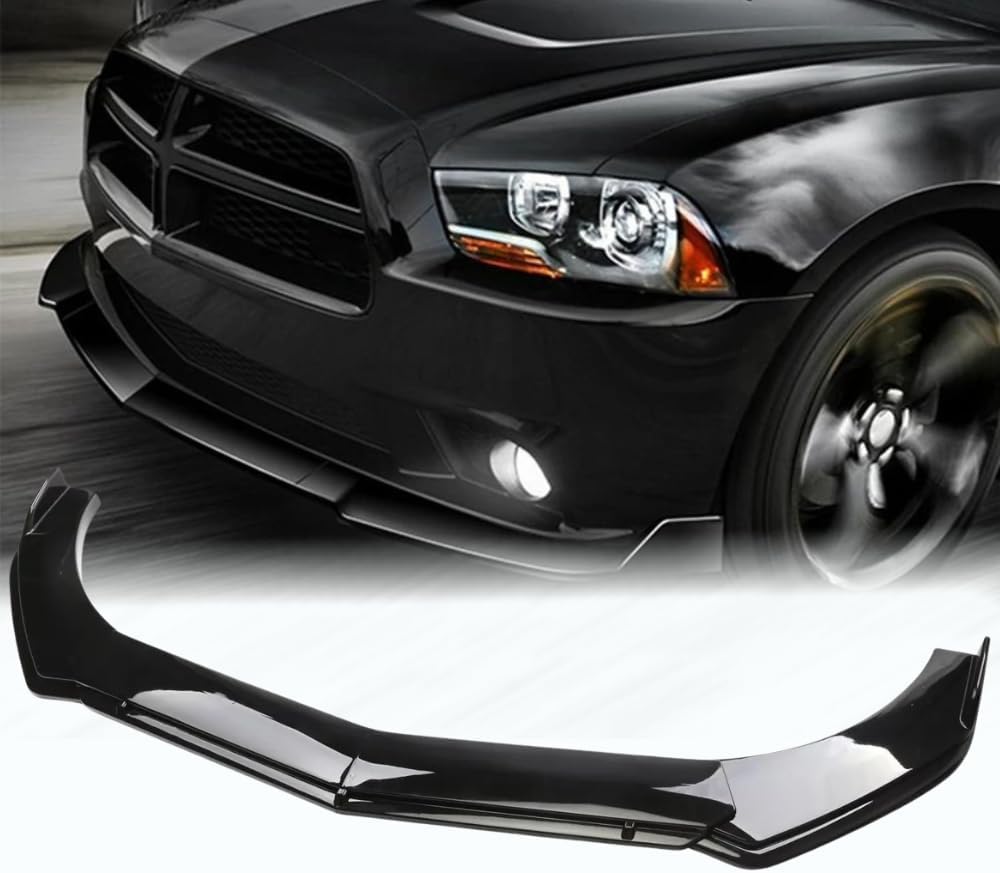 Front Bumper Lower Lip Splitter Spoiler Diffuser Body Kit Fit for 2011 2012 2013 2014 Dodge Charger๏ผGloss Black