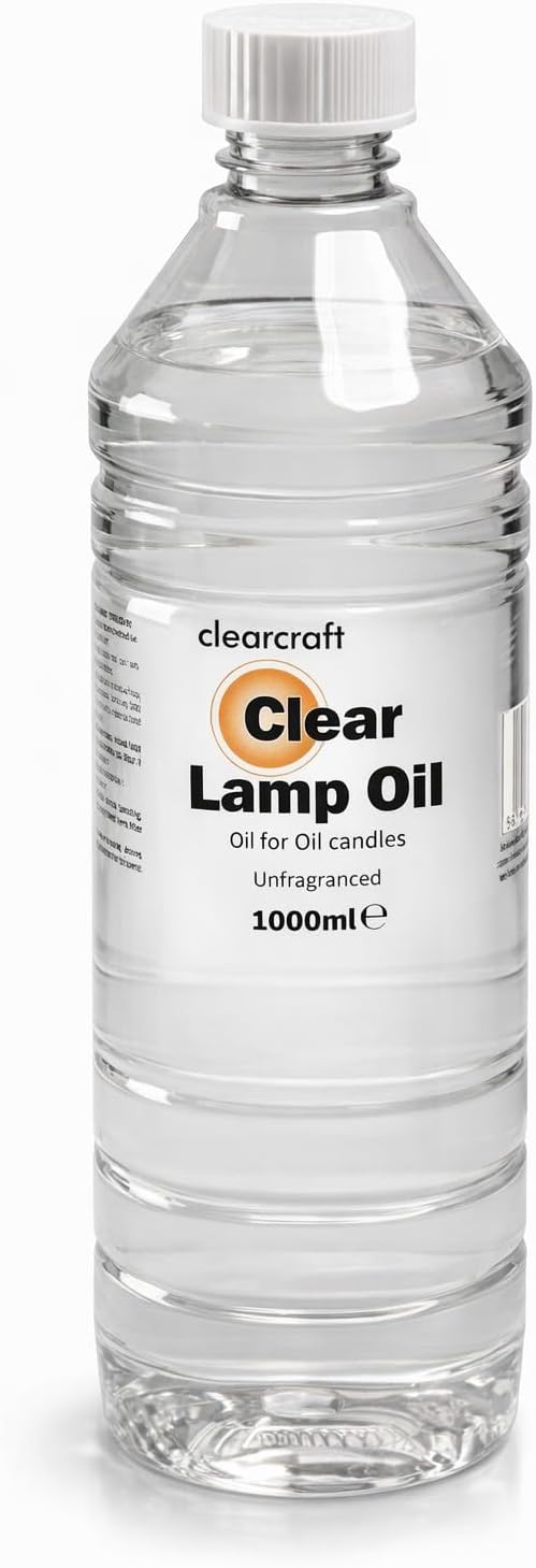 Smokeless and Odourless Clear Lamp Oil - 1 Litre with Easy Pour Nozzle