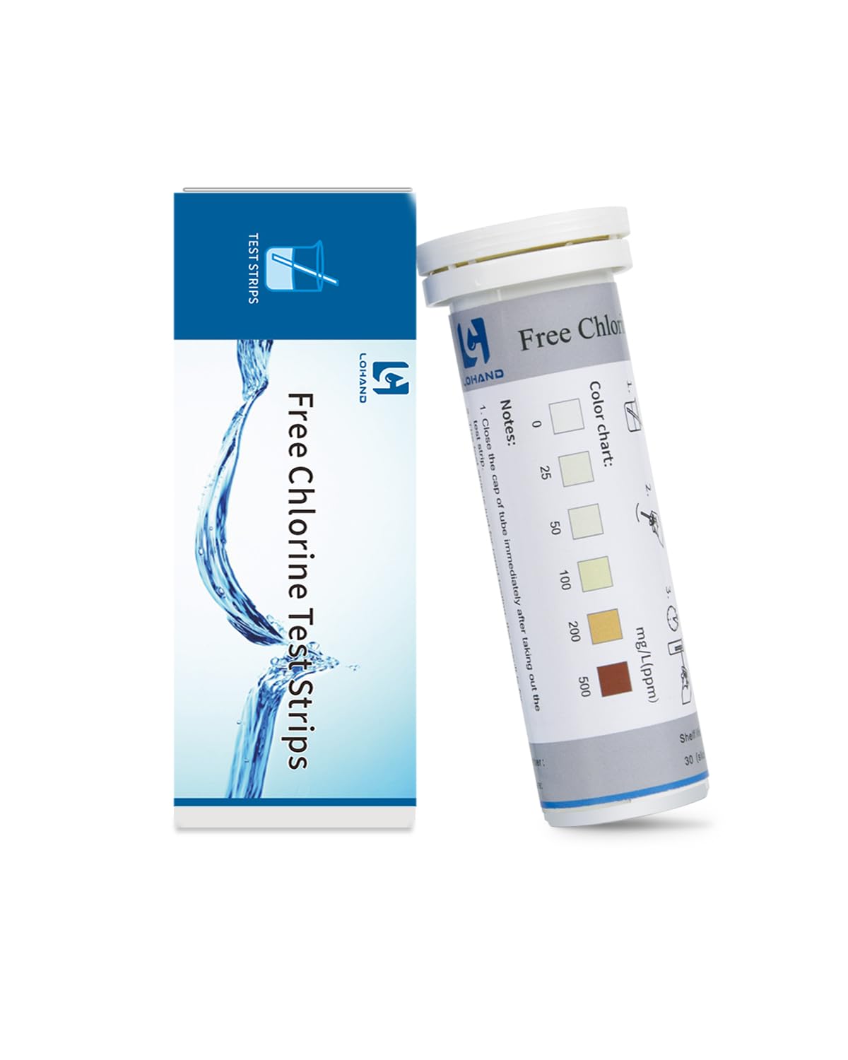 Chlorine Test Strips 0-500 ppm 100Pcs Restaurant Test Strips Food Service