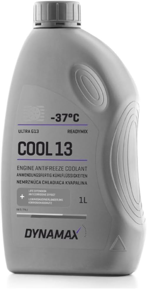 DYNAMAX Cool G13 Antifreeze Coolant READY MIX -37°, 1 Litre, Light Red/Violet Colour