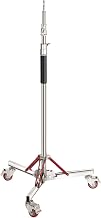 Neewer Heavy Duty Light Stand with Casters, Adjustable Tripod Stand with 100% Stainless Steel, Photography Wheeled Base Stand for Studio Softbox, Monolight, Reflector, Max Height: 10ft/305cm