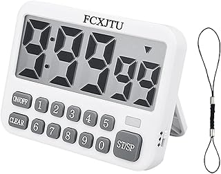 FCXJTU Digital Kitchen Timer, Large Display Cooking timer Cycle Count up/down timer with Digits Directly Input, Loud Alarm, Flash light Strong Magnetic Back Stand for Baking, Shower, Bathroom, Teacher