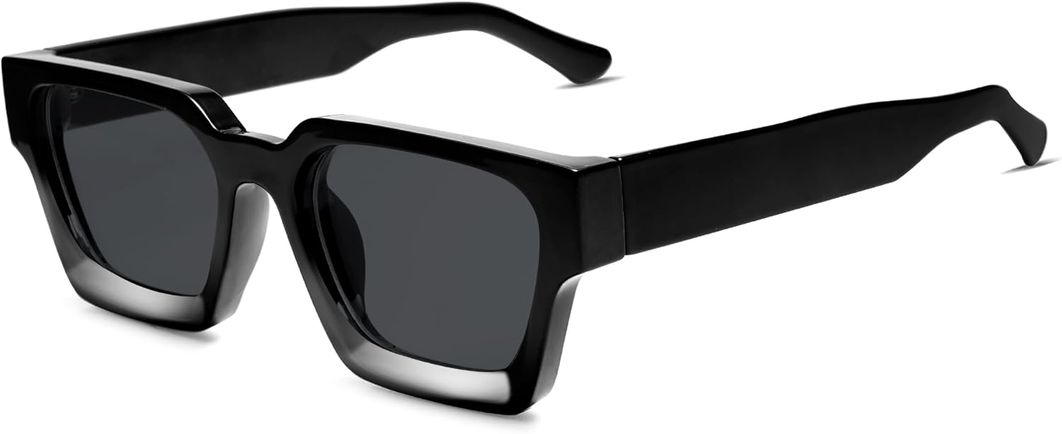 VANLINKER Thick Square Sunglasses for Men Women Retro Chunky Rectangle Shades UV400 Protection VL9731