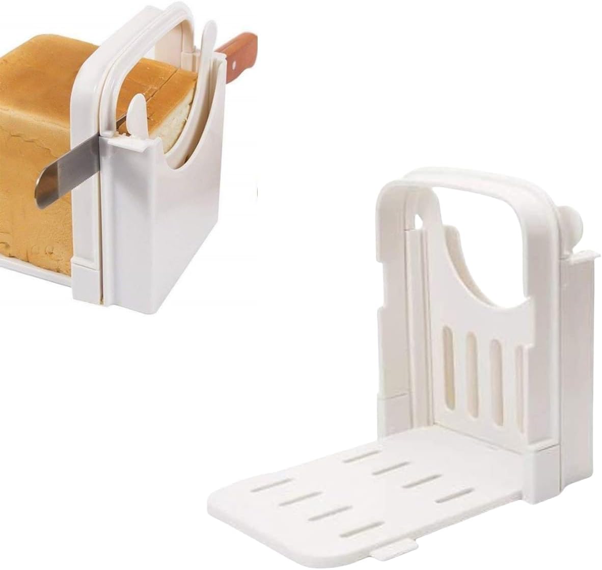 Foldable Bread Slicer, Manual Adjustable Slice Thickness Bread/Roast/Sandwich Maker/Loaf Slicer Cutter,Cooking Tools for Cutting Bread in Kitchen