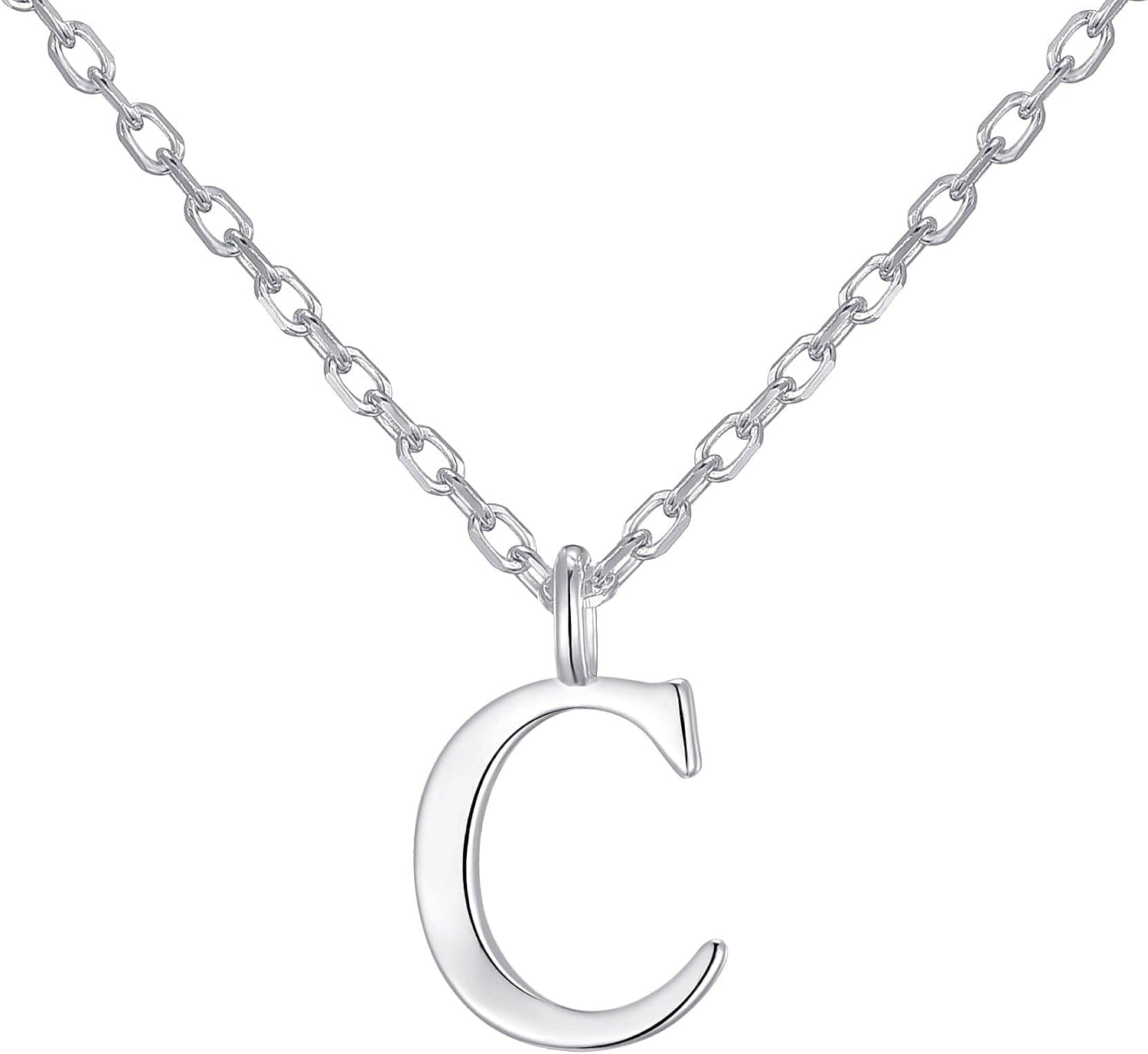 Philip Jones Sterling Silver Initial Necklaces Letter A to Z