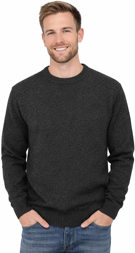 Blu Apparel Men's Jumpers Knitted Crew Neck Jumper Long Sleeve Soft Knitwear Pullover Sweaters for Men Winter Warm