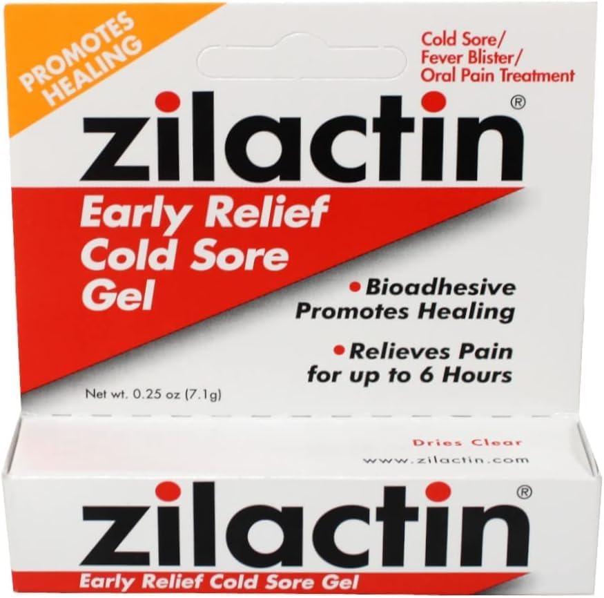 Zilactin Cold Sore Relief Gel - .25 oz (7.1 g), Pack of 4
