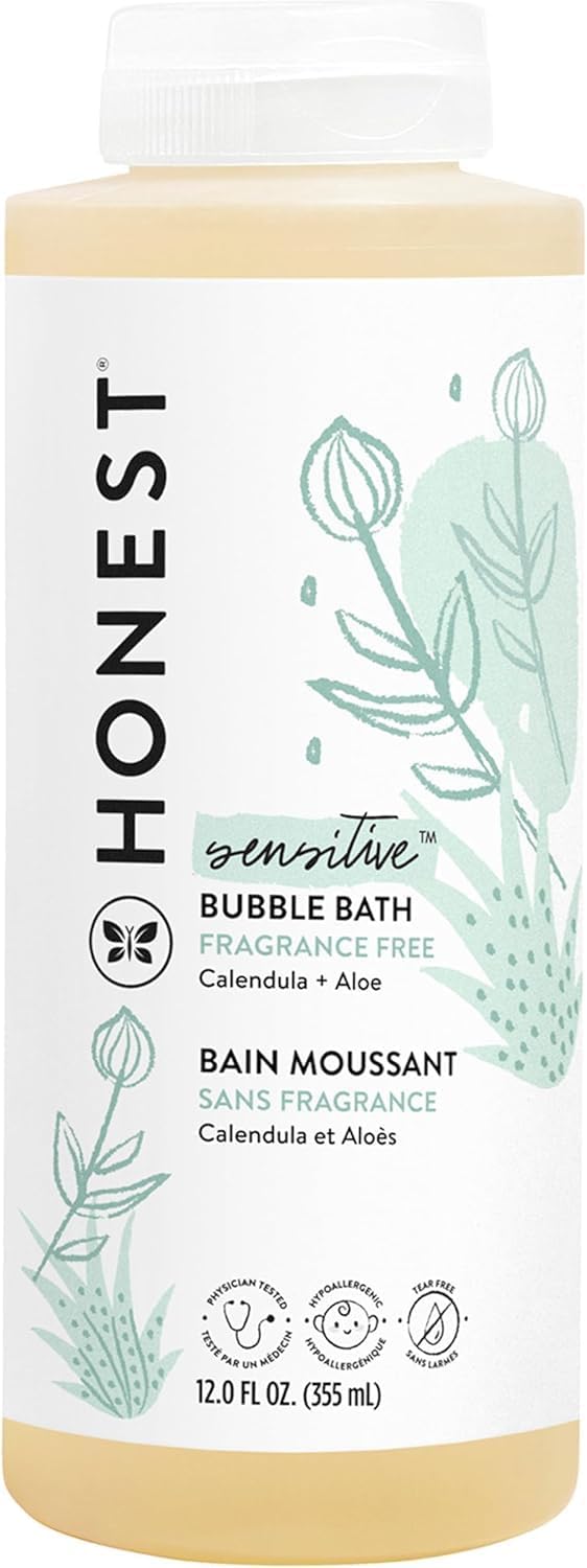 The Honest Company Honest Purely Simple Hypoallergenic Bubble Bath With Naturally Derived Botanicals for Sensitive Skin, Fragrance Free, 12 Fluid Ounce