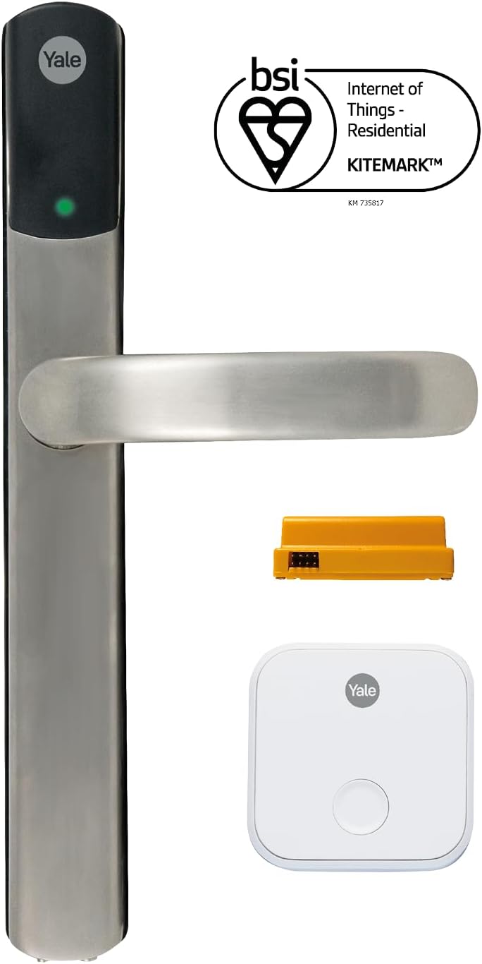 Yale Conexis L2 Smart Door Lock [NO Subscription Required] Remote Access from Anywhere, Anytime, No Key Needed, Works with Alexa, Google Assistant and Philips Hue - Satin Nickel