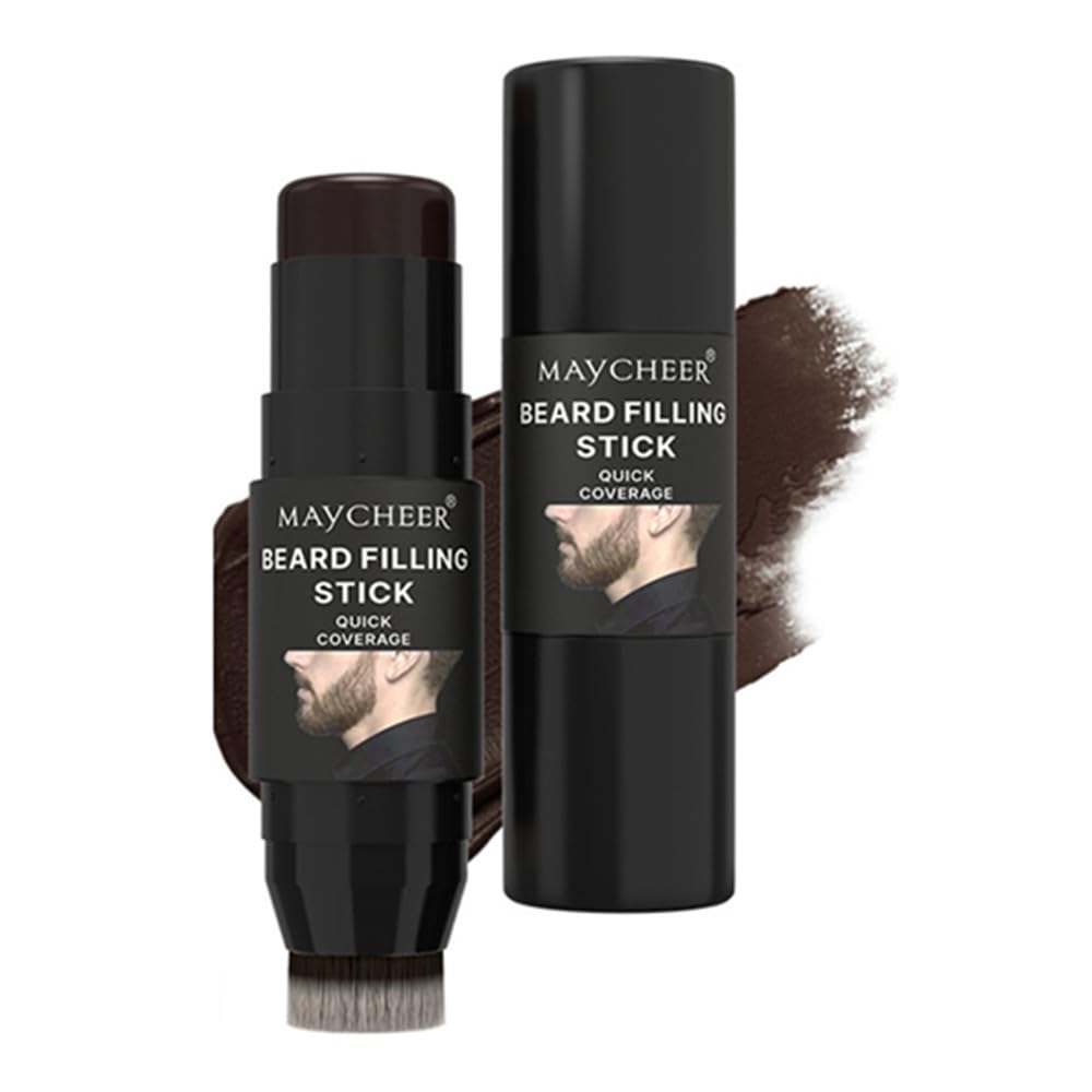 LAMUSELAND Beard Filler Pen Stick, Repair Enhance Hair Dye with High pigment Waterproof and Sweat Proof Beard Mustache Care for Men (02, M)