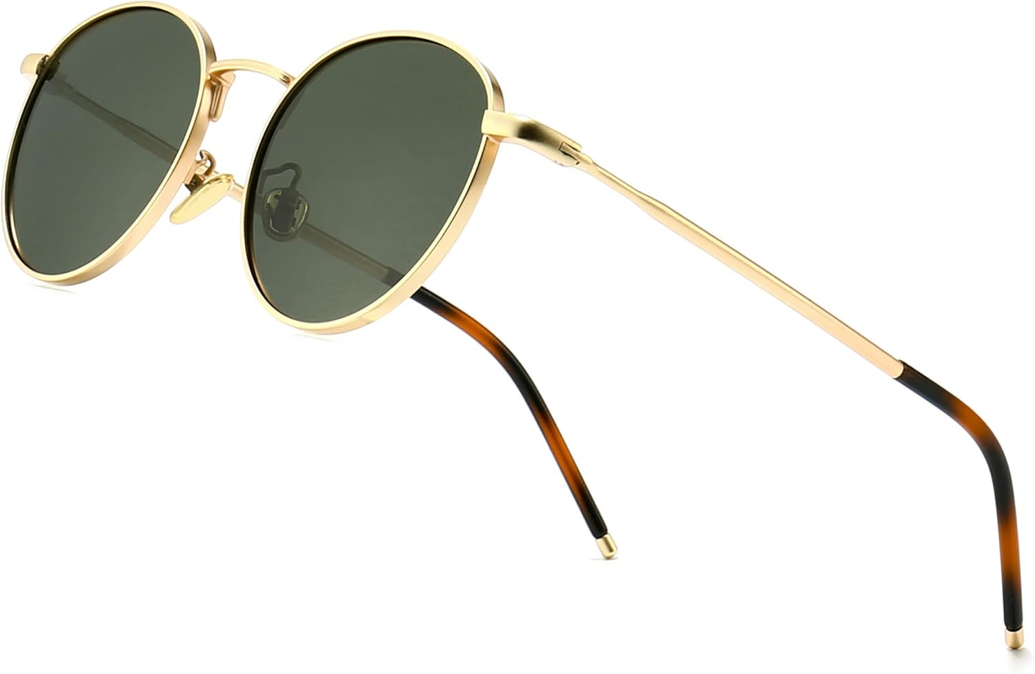 SUNGAIT Round Vintage Polarized Sunglasses Classic Retro Metal Frame Sunglasses Circular for Women Men
