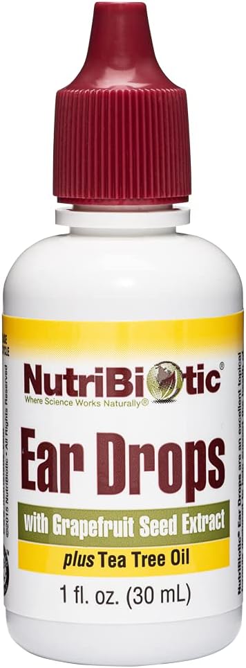 NutriBiotic – Ear Drops, 1 Fl Oz | Gentle & Soothing Ear Support with Grapefruit Seed Extract & Tea Tree Oil | Vegan | Non-Medicated | Made without GMOs & Gluten