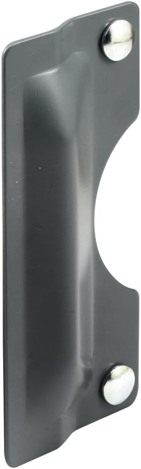 Prime-Line U 9500 Latch Guard Plate Cover – Protect Against Forced Entry, Easy to Install on Out-Swinging Doors – Gray (Single Pack), 3 in. x 7 in.