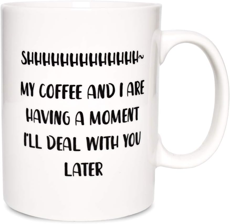 Bosmarlin Large Funny Mug Gift for Coffee Lover, Big Humor Cup Office Worker, 17.5 Oz, Dishwasher and Microwave Safe