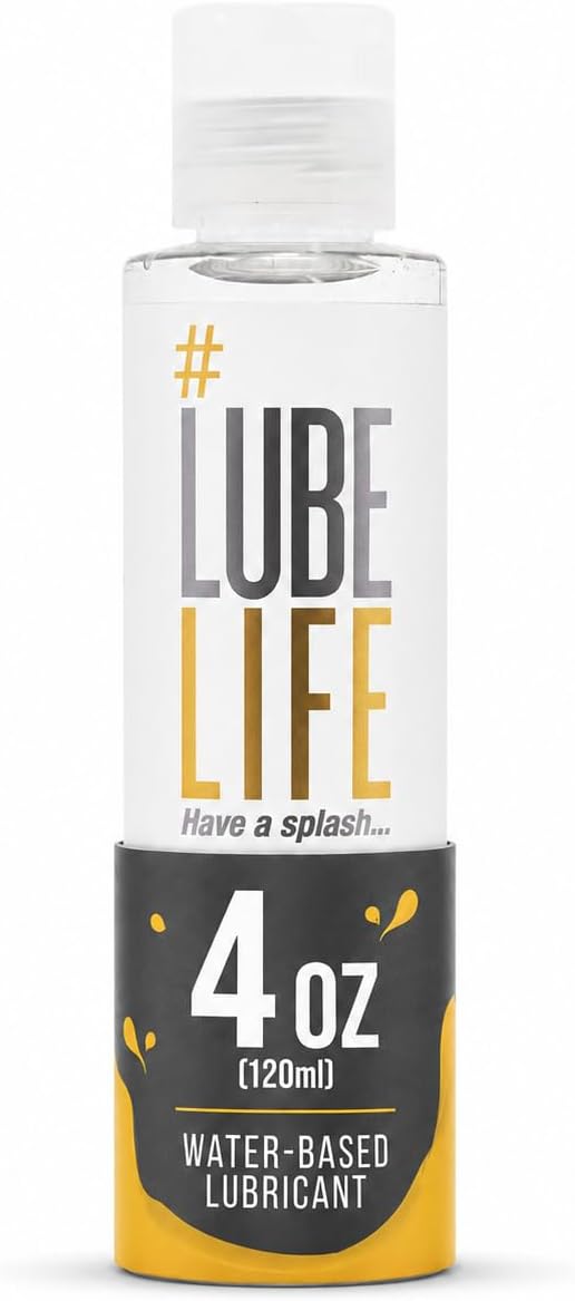 LUBELIFE Water Based Lube Personal Lubricant for Men Women Toys Travel, 4oz | Water Based Lube for privacy, toy and condom compatible, non-staining travel size, long-lasting smooth feel, fragrance free
