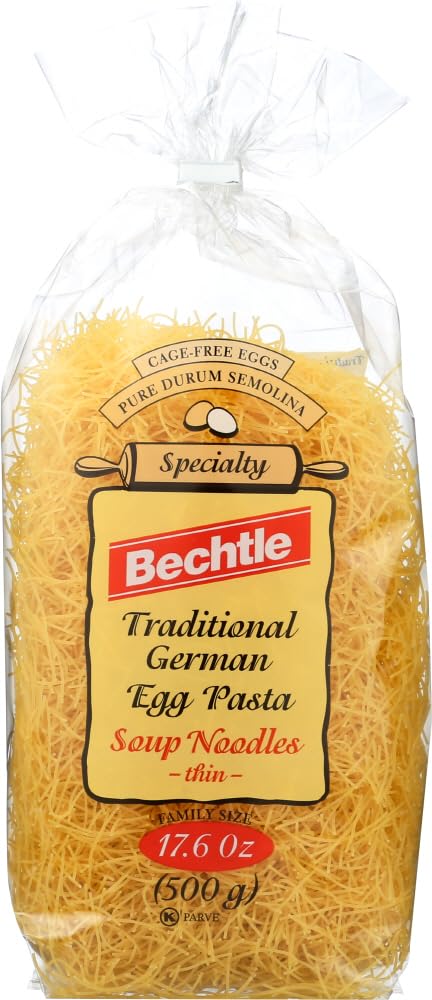 Bechtle Traditional German Cage Free Egg Pasta Soup Noodles Thin -- 17.6 oz (Pack of 2)