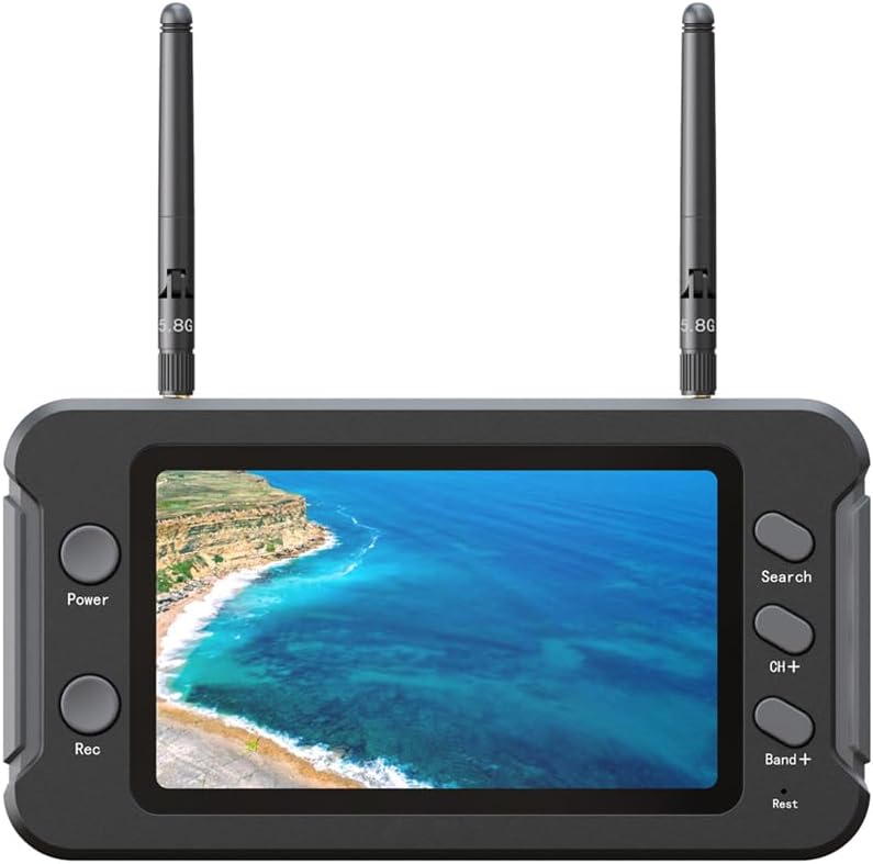 SoloGood 4.3" FPV Monitor with DVR 40CH 800 x 480 IPS Display Receiver Built in Battery 5.8Ghz for RC Multicopter FPV Drone Parts...