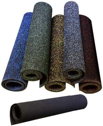 American Floor Mats 3/8in (9mm) Thick Solid Black 4' x 6' Heavy Duty Rubber Rolls, Protective Exercise Mats, Home Gym Rubber Flooring