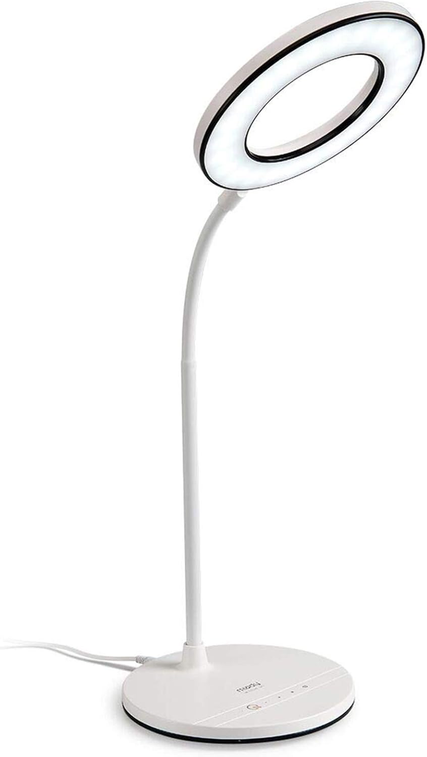 Miady Product Image LED Desk Lamp Eye-Caring Table Light, 3 Color Modes with 4 Levels of Brightness, Dimmable with Adapter, Touch Control Sensitive, 360° Flexible