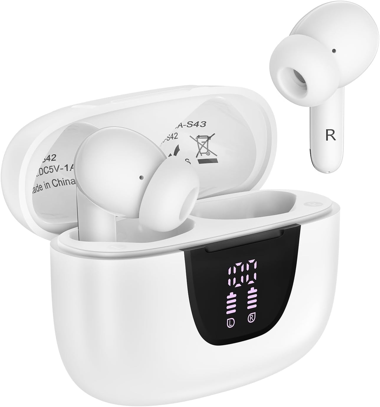 Wireless Earbuds Bluetooth Ear Buds Headphones for iPhone 16 15 Pro Max 16e 16 15 Plus, Samsung Bluetooth Earbuds 48 Hours Playtime, IP7 Waterproof in-Ear Earphones for Galaxy Z Fold7 Flip7 FE A16 A36