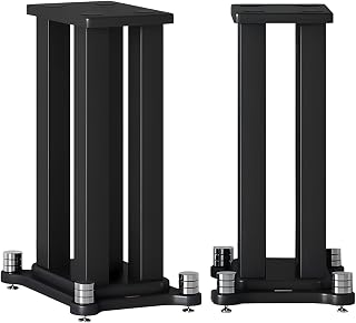 Universal Speaker Stands, Heavy Duty Speaker Stands Holds Bookshelf Speaker Satellite Speaker Large Speaker, Vibration-Absorbing MDF Design, Holds 88lbs Speaker (70cm/27.5in)