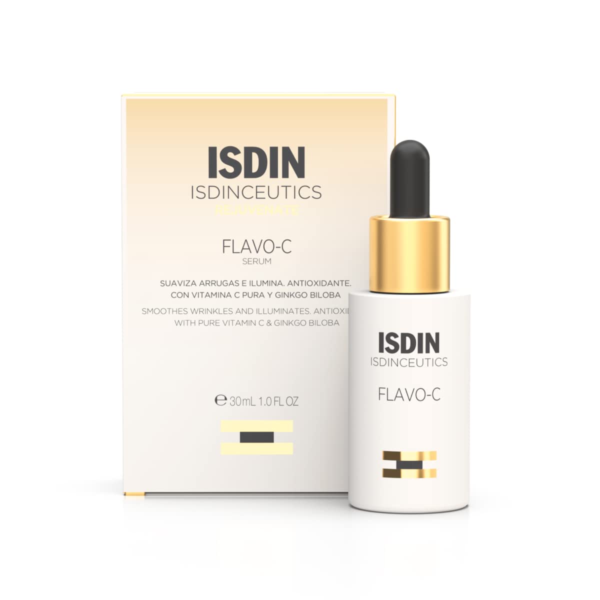 Isdinceutics Flavo-C Brightening and Antioxidant Vitamin C Serum for Face, 1.0 FL OZ
